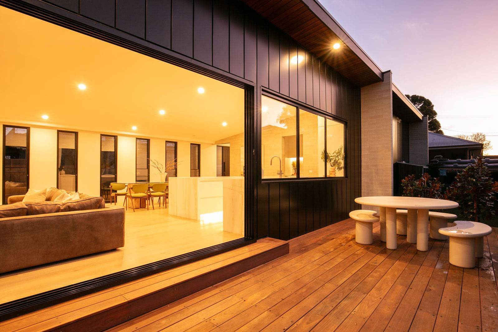 The back deck of a modern house