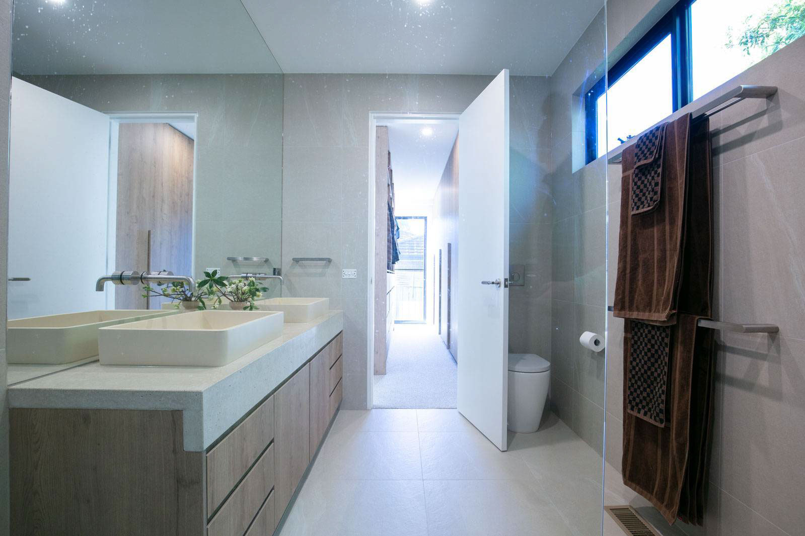 Modern bathroom with a double vanity